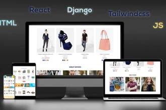 develop custom website with django, html, tailwindcss, js