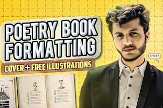 do poetry book formatting, artistic poetry book cover and free illustration