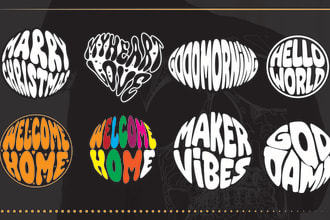 draw bold typography logo design circle style