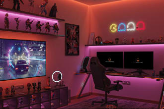 make a 3d room for your background with green screen