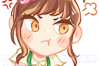 illustrate a cute discord, youtube, or twitch emote for you