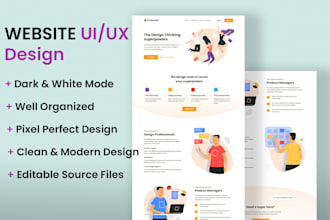 do clean and minimalist modern website ui design