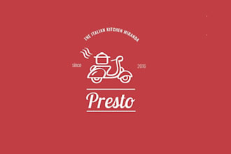 do referred and accurate italian food delivery logo