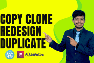 copy, clone design, redesign, duplicate, wordpress website using elementor pro