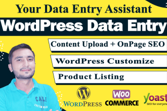 virtual assistant for wordpress data entry and product listing
