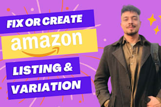 expertly handle amazon fba product listings, variations or error fixes