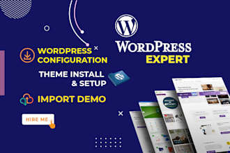 install wordpress theme, plugins, and import demo content