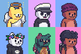 generate pixelated nfts with metadata and rarities