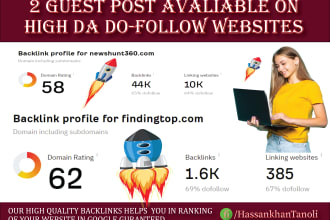 write and publish 2 high authority dofollow guest post