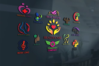 do medical, healthcare, pharmacy, lab and 3d logo in 12 h