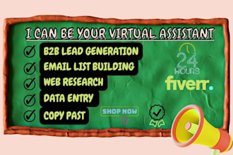 do b2b lead generation , I can be your VA