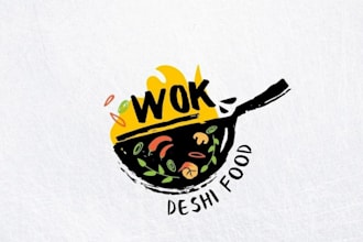 make ice cream, coffee, spaghetti, burger, pizza and fast food logo design