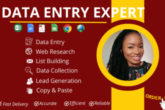 do accurate, fast data entry, web research, generate leads