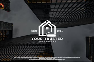 create modern professional real estate contractor house development logo design
