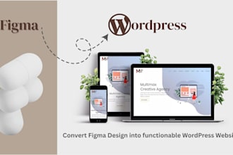 convert figma or PSD to responsive wordpress website