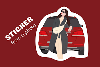 draw personal digital stickers, portrait, illustration