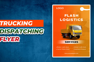 design urgent logistics, trucking, freight broker, transports one pager flyer