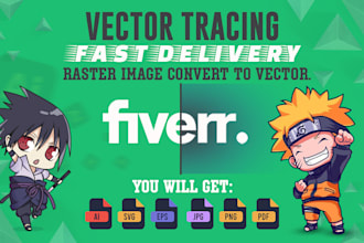 vector trace, redraw, cleanup your raster, sketch, and logo manual