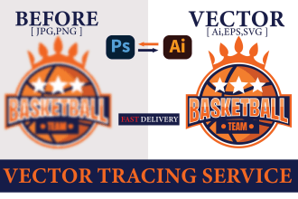 vectorise,redraw logo,png to vector, vector tracing manually