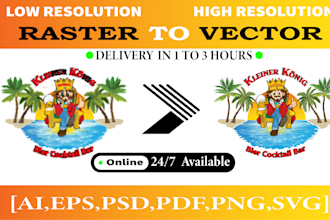 manually vector trace logo, redraw and convert to vector