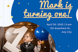 design a birthday invitation for kids with in 24hr