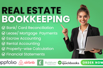 do accounting bookkeeping of real estate, buildium, appfolio