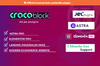 create wordpress website with elementor pro and crocoblock