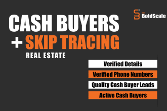 provide active cash buyer leads with skip tracing, lead generation