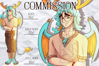 draw characters art commissions