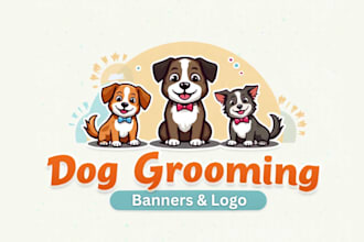 do logo banner and flyer for your dog grooming business