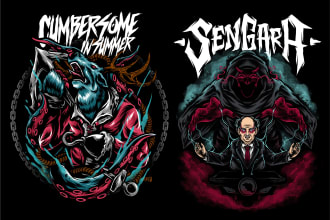 do metal band artwork for band cover album and merchandise