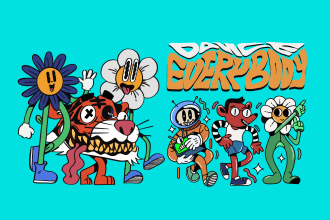 vintage retro cartoon character illustration mascot