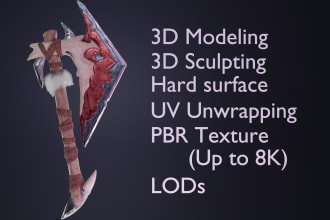 create a stylized 3d game assets and weapons
