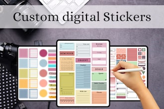 design digital stickers for digital planner or for your etsy shop