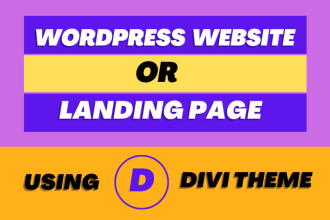create divi wordpress website or divi landing page design