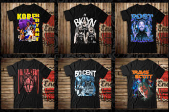 design a custom bootleg vintage 90s rap t shirt design