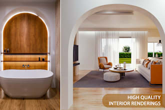 do 3d modeling and render interior