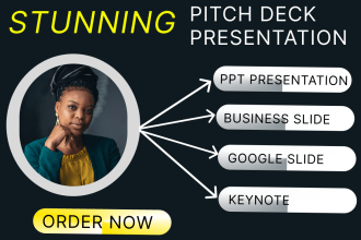 design business keynote presentation and pitch deck, pptx