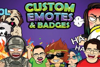 design dynamic emotes, badges for twitch, kick and discord