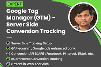 setup ga4 server side tracking, facebook capi, conversion, google tag manager