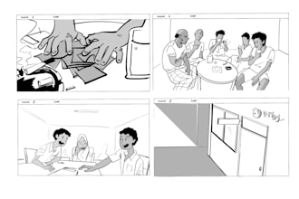 Best Price!  draw storyboard professional in grayscale for you