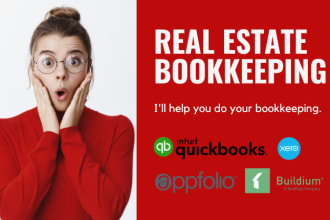 do accounting bookkeeping of real estate, buildium, appfolio
