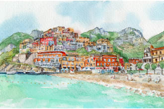 paint landscapes in watercolor
