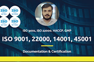 do iso 9001, 14001, 45001, 22000, haccp, gmp certification