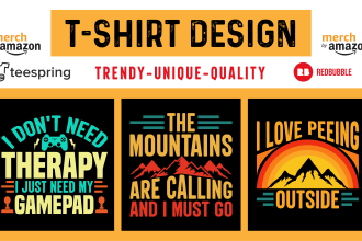 do retro and vintage trendy custom graphic t shirt design for your pod business