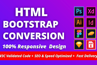 convert figma to html, xd to html, psd to html