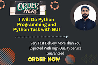 do a python programming project and a python task with gui