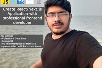 develop the next js with redux and typescript web app for you