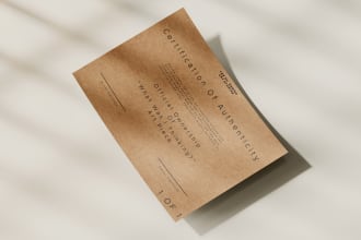 design your perfect certificate of authenticity
