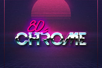 make 80s retro logo of vintage synthwave modern styles